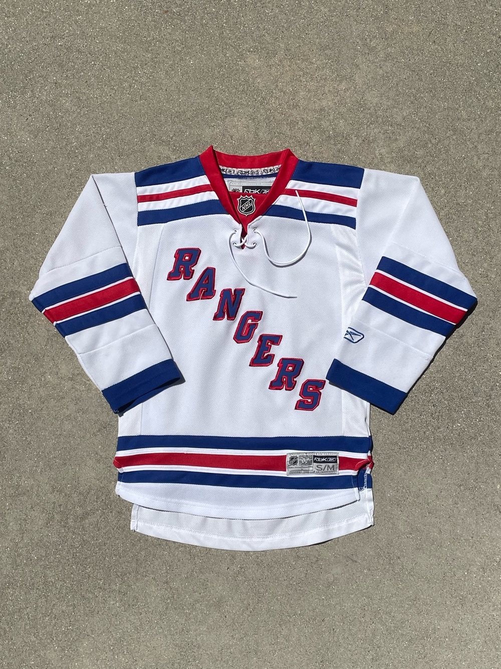 NY New York Rangers Reebok Long Sleeve White Home Jersey Size Youth Small